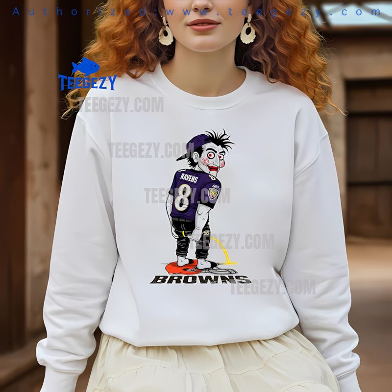 Baltimore Ravens Billy Puppet Cleveland Browns Rivalry Long Sleeve Baltimore Ravens Billy Puppet Cleveland Browns Rivalry Long Sleeve