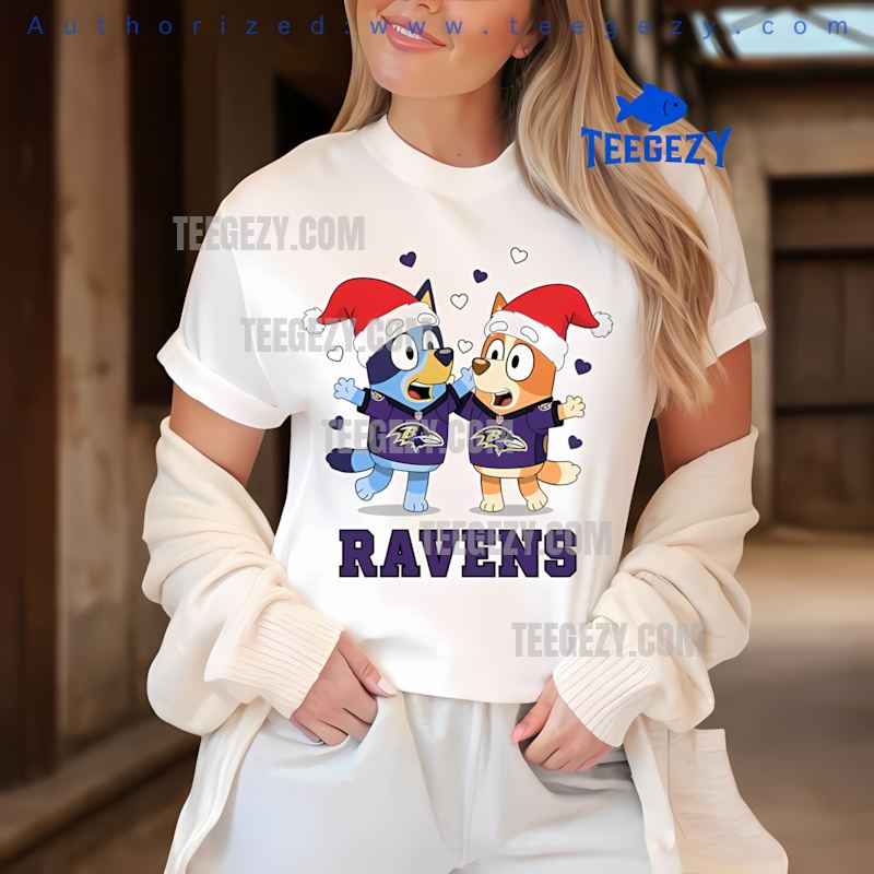 Baltimore Ravens Bluey And Bingo Dancing Christmas Holiday Shirt