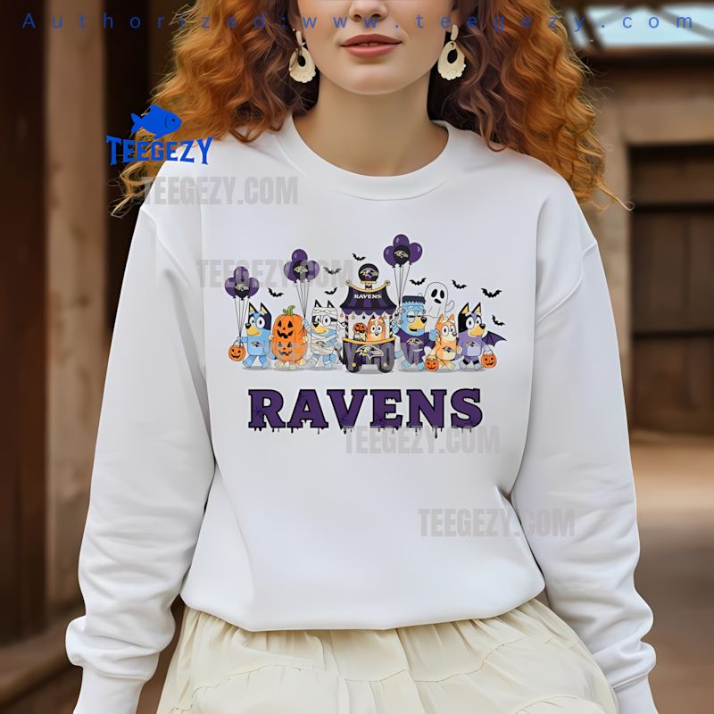 Baltimore Ravens Bluey Halloween Parade Costume Long Sleeve Baltimore Ravens Bluey Halloween Parade Costume Long Sleeve