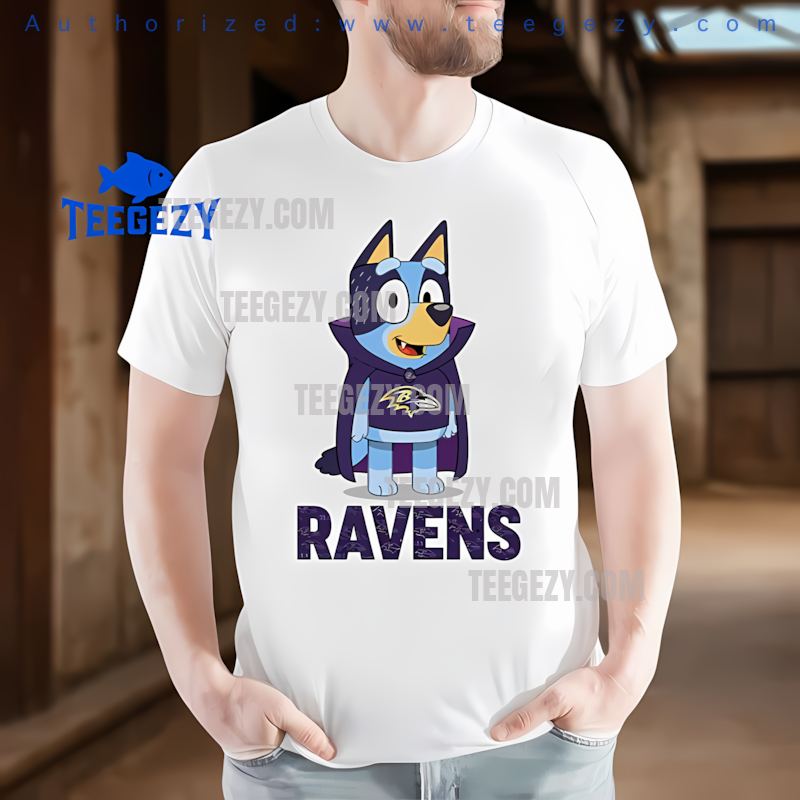 Baltimore Ravens Bluey Vampire Spooky Shirt