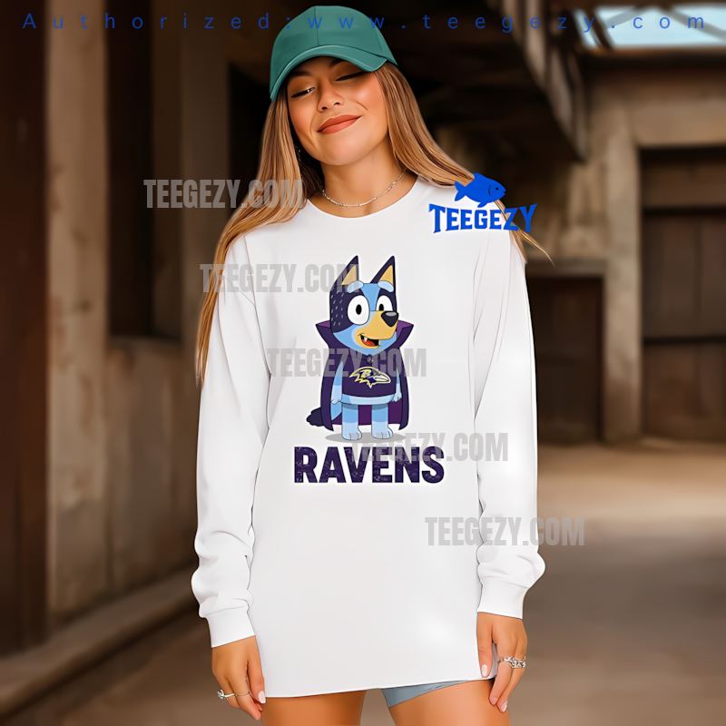 Baltimore Ravens Bluey Vampire Spooky Long Sleeve Baltimore Ravens Bluey Vampire Spooky Long Sleeve