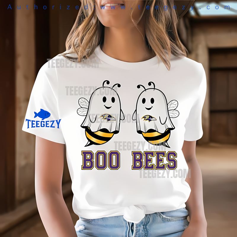 Baltimore Ravens Boo Bees Halloween Fun Tee