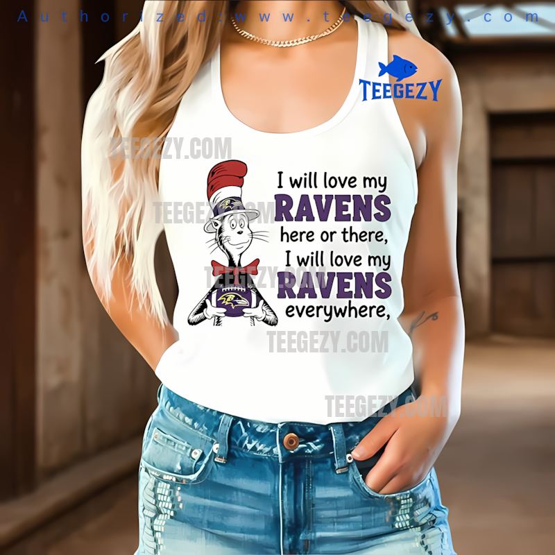 Baltimore Ravens Cat In The Hat Love Everywhere Holiday Tanktop Baltimore Ravens Cat In The Hat Love Everywhere Holiday Tanktop