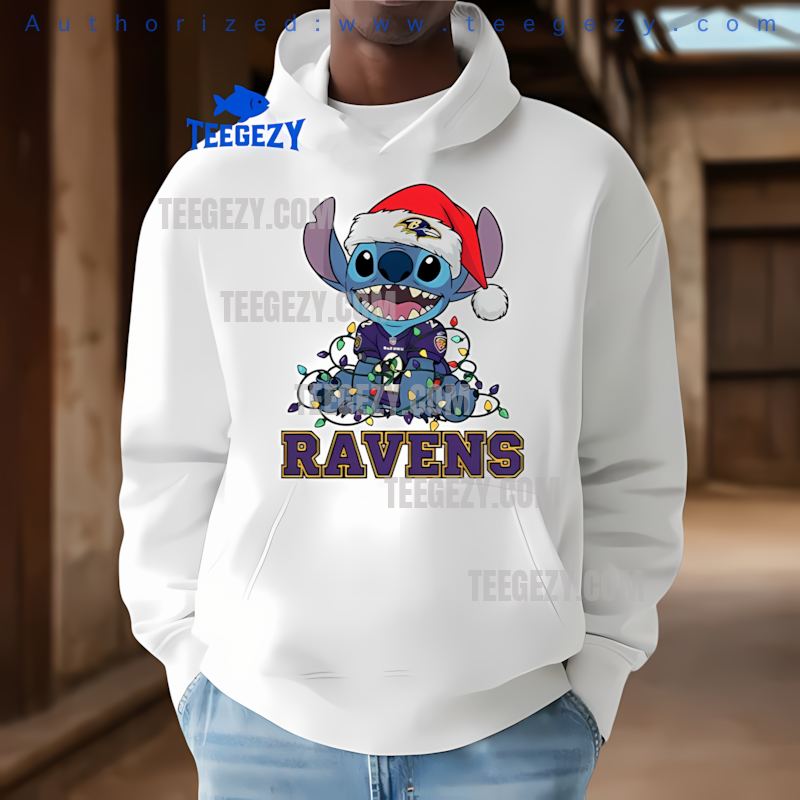 Baltimore Ravens Christmas Stitch Holiday Lights Hoodie Baltimore Ravens Christmas Stitch Holiday Lights Hoodie