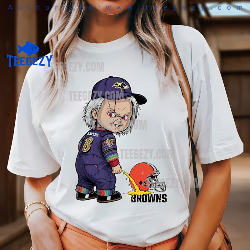 Baltimore Ravens Chucky Cleveland Browns Rivalry Halloween Shirt