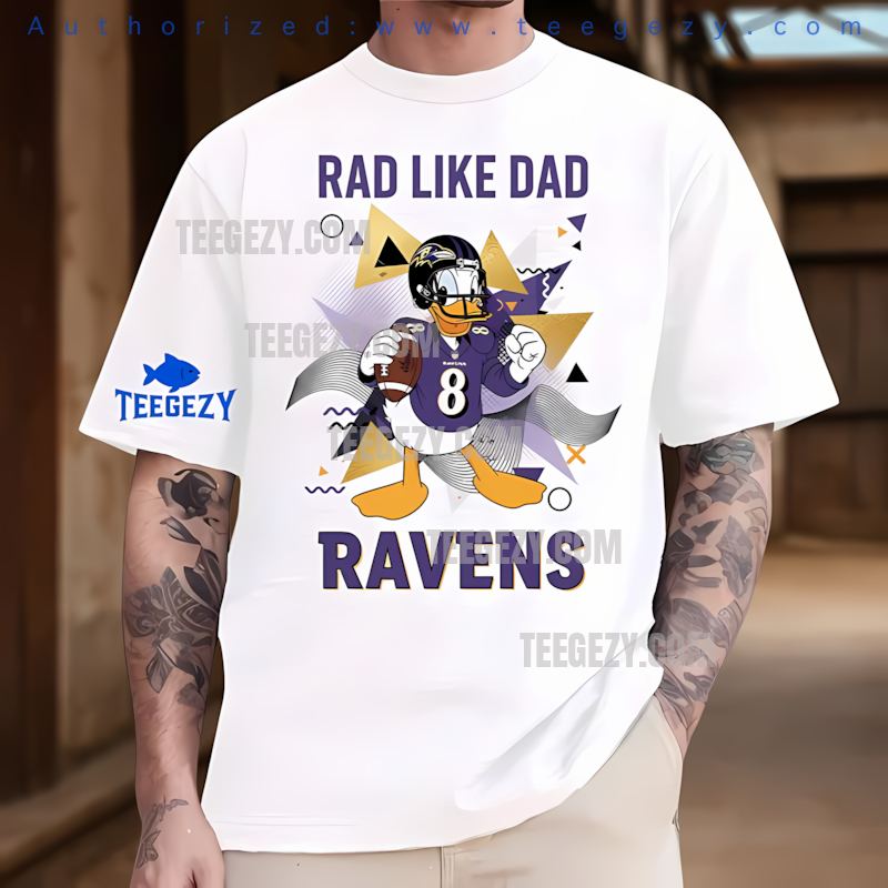 Baltimore Ravens Donald Duck Rad Like Dad Tee