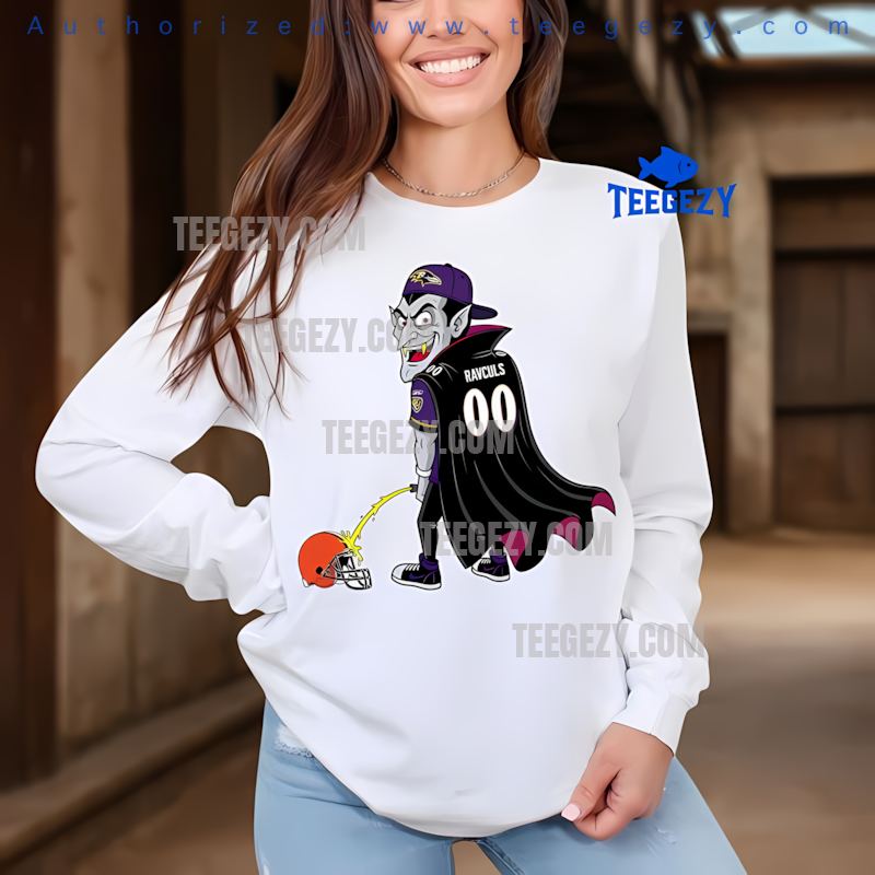 Baltimore Ravens Dracula Cleveland Browns Rivalry Long Sleeve Baltimore Ravens Dracula Cleveland Browns Rivalry Long Sleeve