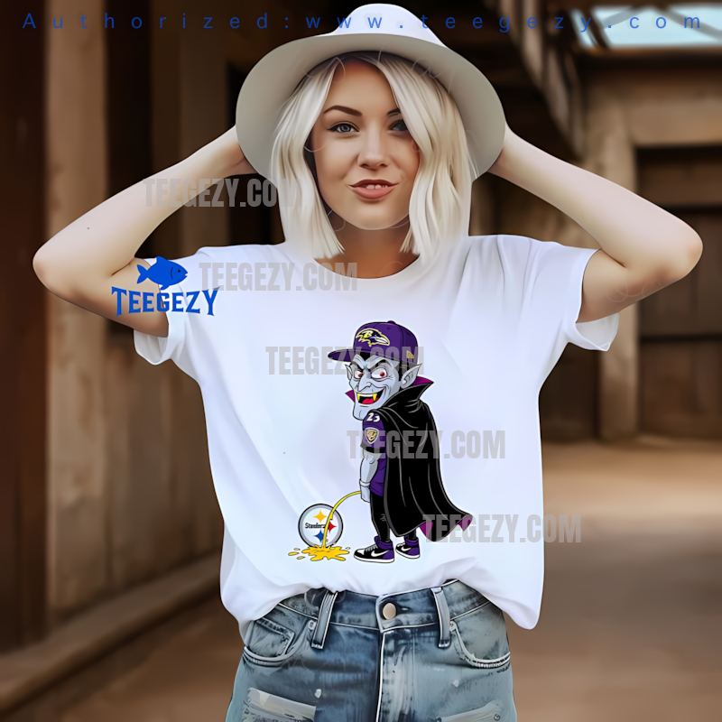Baltimore Ravens Dracula Steelers Rivalry Spooky Tee