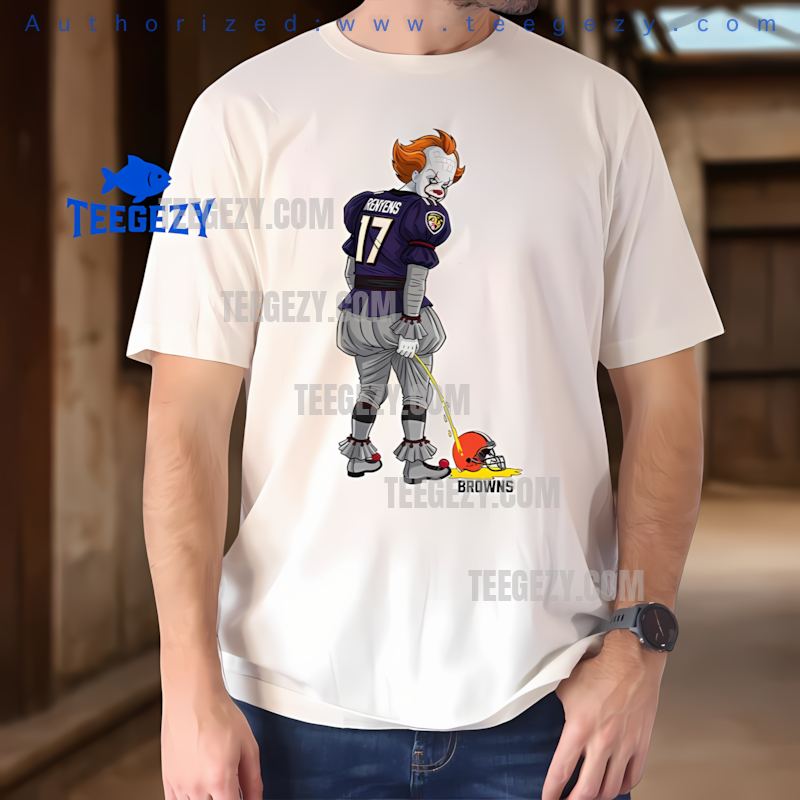 Baltimore Ravens Halloween Pennywise Cleveland Browns Rivalry Tee