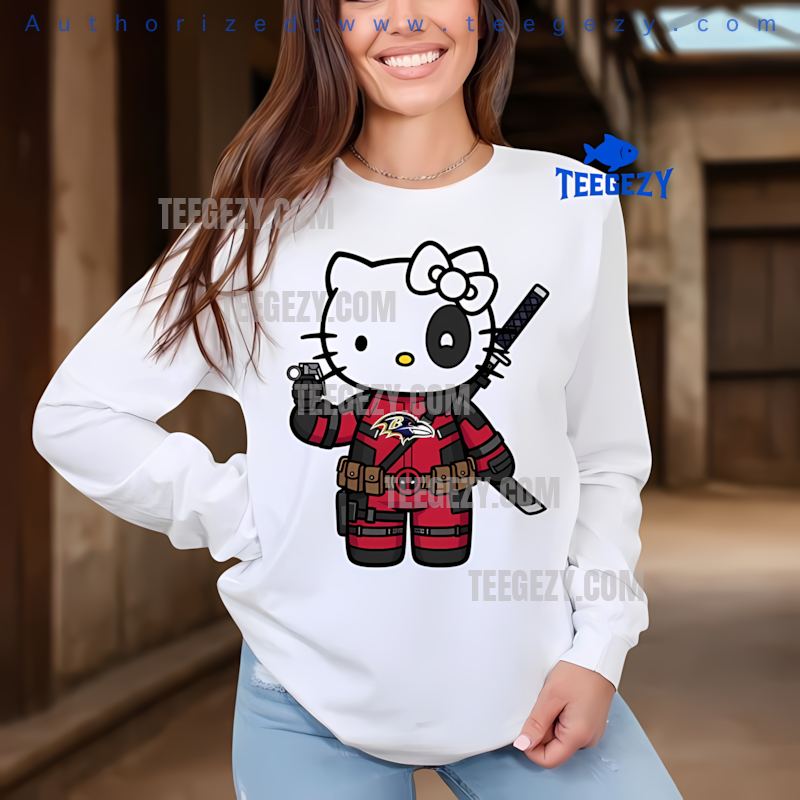 Baltimore Ravens Hello Kitty Deadpool Fun Long Sleeve Baltimore Ravens Hello Kitty Deadpool Fun Long Sleeve
