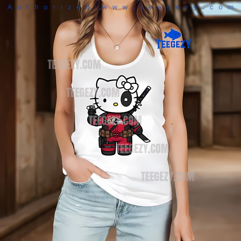 Baltimore Ravens Hello Kitty Deadpool Fun Tanktop Baltimore Ravens Hello Kitty Deadpool Fun Tanktop