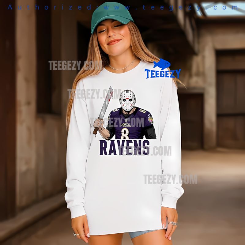 Baltimore Ravens Jason Voorhees Machete Football Long Sleeve Baltimore Ravens Jason Voorhees Machete Football Long Sleeve