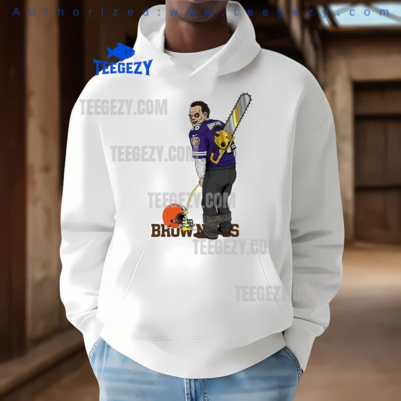 Baltimore Ravens Leatherface Cleveland Browns Rivalry Hoodie Baltimore Ravens Leatherface Cleveland Browns Rivalry Hoodie