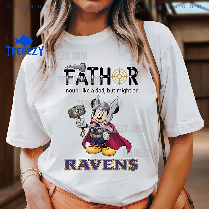 Baltimore Ravens Mickey Mouse Fathor Fun Tee