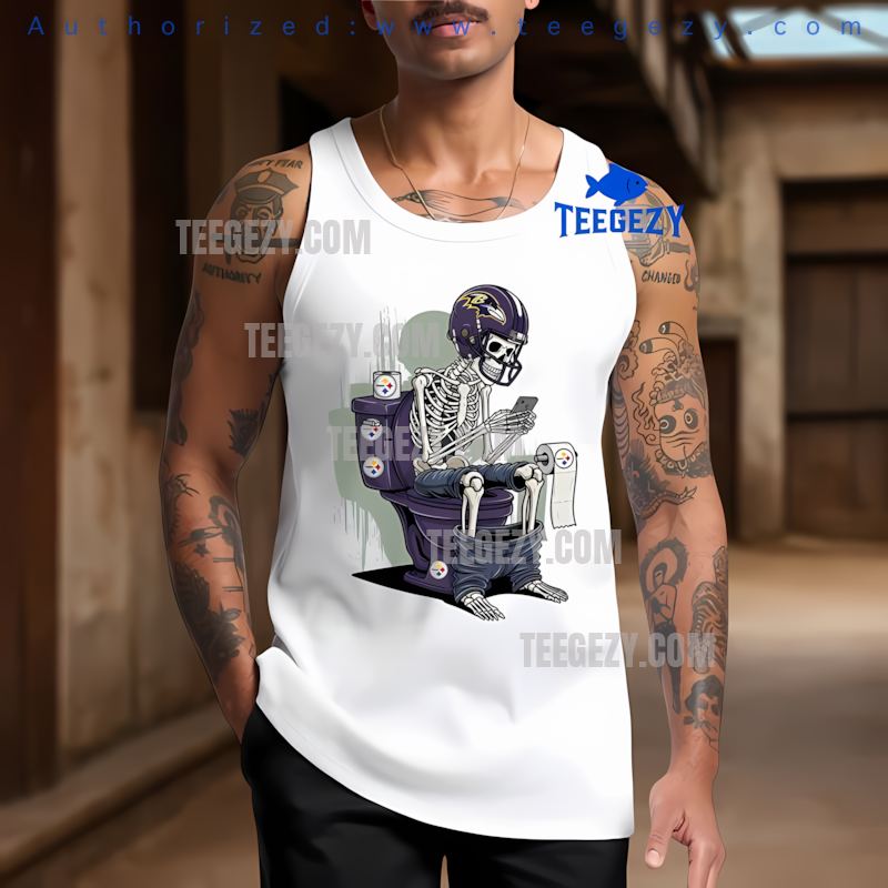 Baltimore Ravens Skeleton Toilet STanktoplers Rivalry Shirt Baltimore Ravens Skeleton Toilet STanktoplers Rivalry Shirt