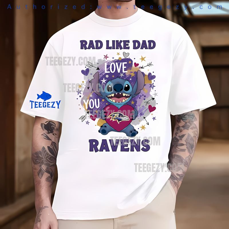 Baltimore Ravens Stitch Rad Like Dad Holiday Tee