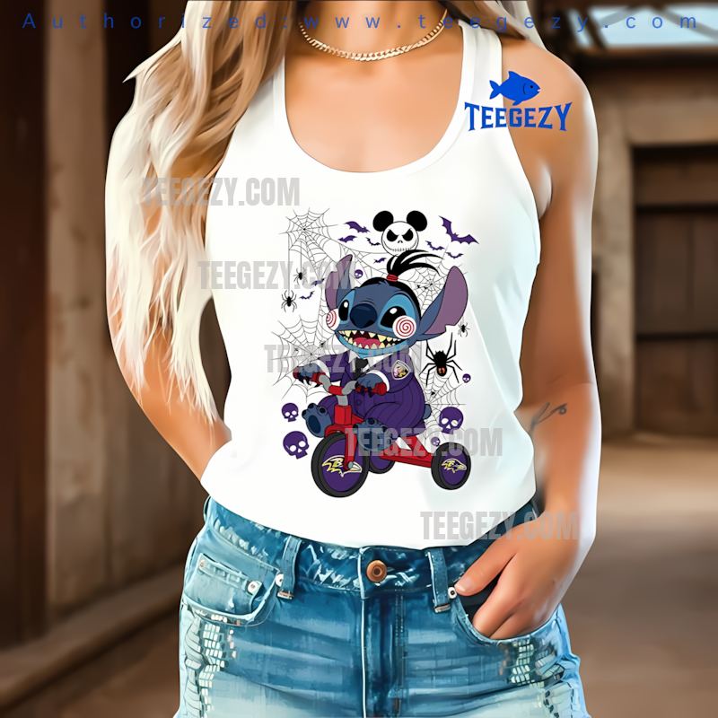 Baltimore Ravens Stitch Saw Halloween Spooky Tanktop Baltimore Ravens Stitch Saw Halloween Spooky Tanktop