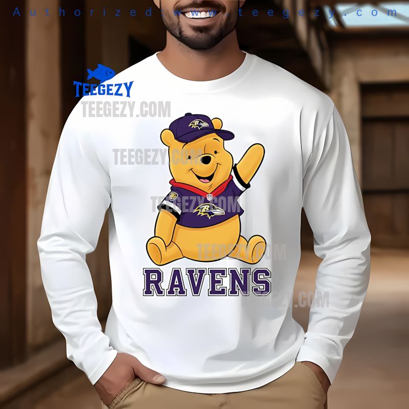 Baltimore Ravens Winnie The Pooh Football Team Spirit Holiday Long Sleeve Baltimore Ravens Winnie The Pooh Football Team Spirit Holiday Long Sleeve