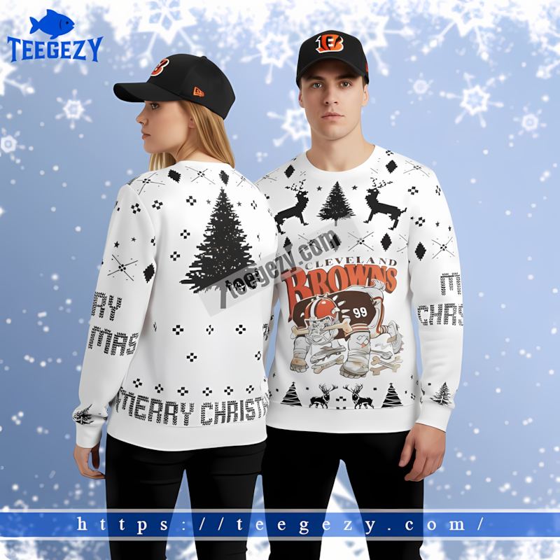 Baby Groot Grinch Cleveland Browns Cheap Ugly Christmas Sweater White Orange Baby Groot Grinch Cleveland Browns Cheap Ugly Christmas Sweater White Orange