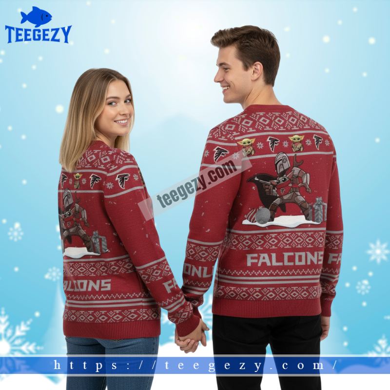 Baby Groot With Atlanta Falcons Wreath Ball Best Ugly Sweater Red Baby Groot With Atlanta Falcons Wreath Ball Best Ugly Sweater Red