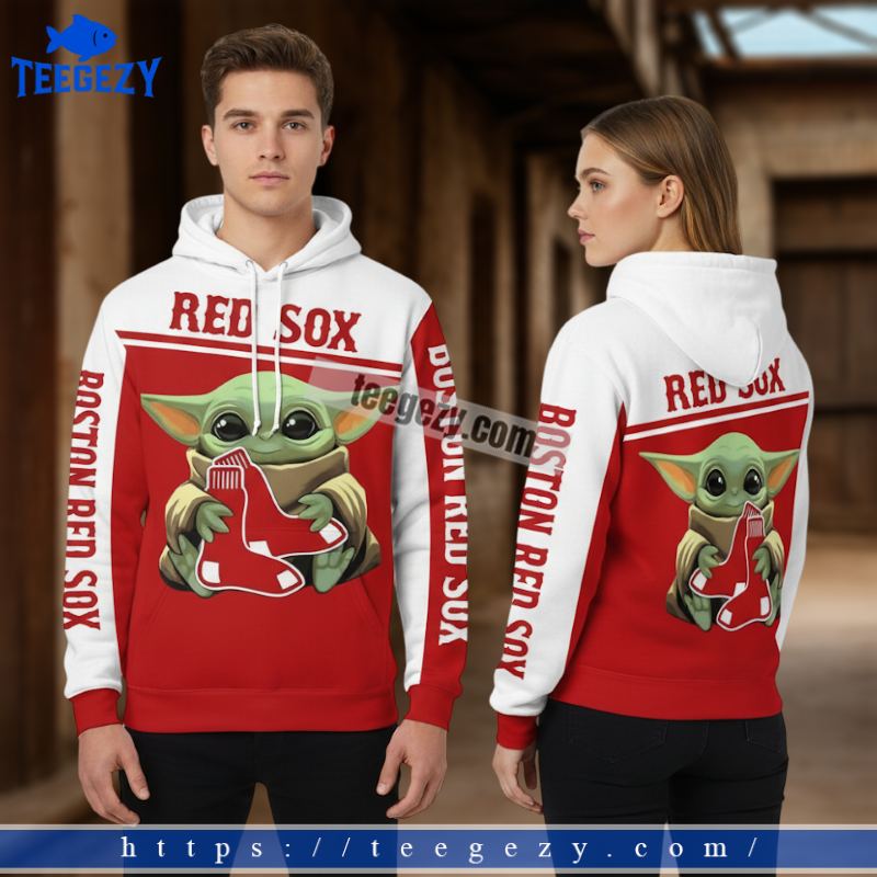 Boston Red Sox Baby Yoda Red 3D Print Hoodies Boston Red Sox Baby Yoda Red 3D Print Hoodies