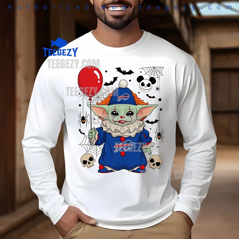 Buffalo Bills Baby Yoda Pennywise Halloween Costume Long Sleeve Buffalo Bills Baby Yoda Pennywise Halloween Costume Long Sleeve