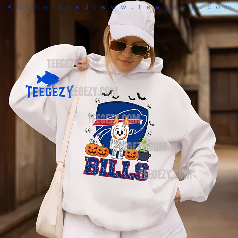Buffalo Bills Bingo And Bluey Halloween Skeleton Pumpkin Hoodie Buffalo Bills Bingo And Bluey Halloween Skeleton Pumpkin Hoodie