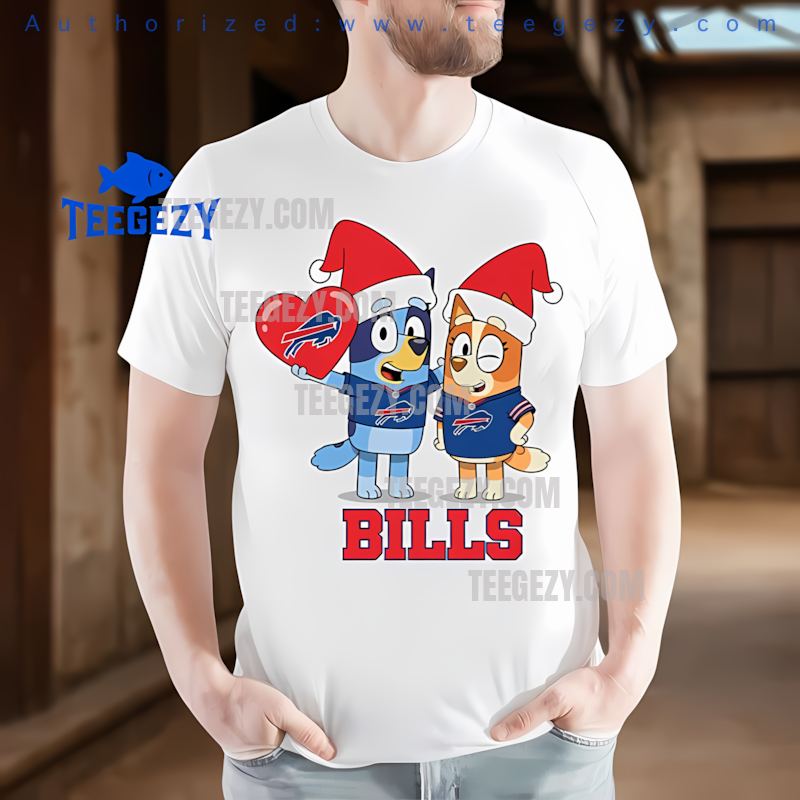 Buffalo Bills Bluey And Bingo Classic Christmas Shirt