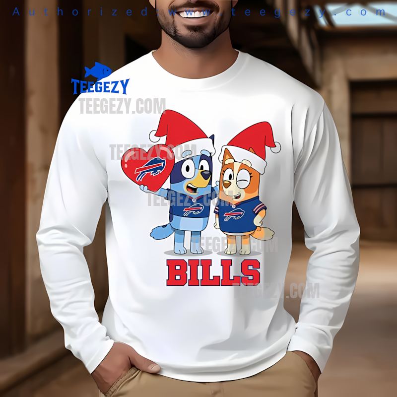 Buffalo Bills Bluey And Bingo Classic Christmas Long Sleeve Buffalo Bills Bluey And Bingo Classic Christmas Long Sleeve