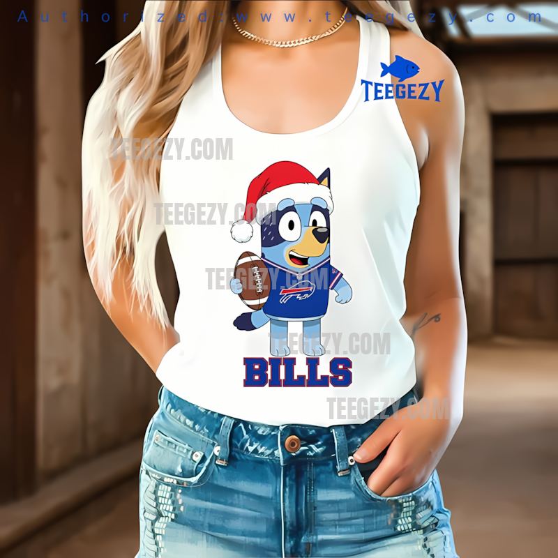 Buffalo Bills Bluey Christmas Santa Hat Cozy Tanktop Buffalo Bills Bluey Christmas Santa Hat Cozy Tanktop