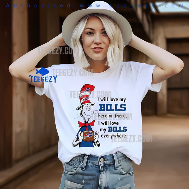 Buffalo Bills Cat In The Hat Love Everywhere Holiday Tee