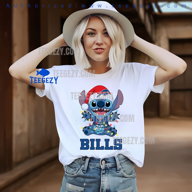 Buffalo Bills Christmas Stitch Holiday Lights Tee