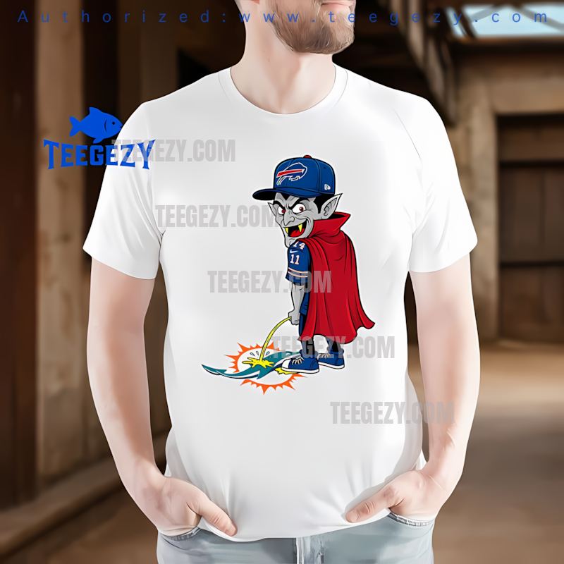 Buffalo Bills Dracula Miami Dolphins Rivalry Spooky Tee