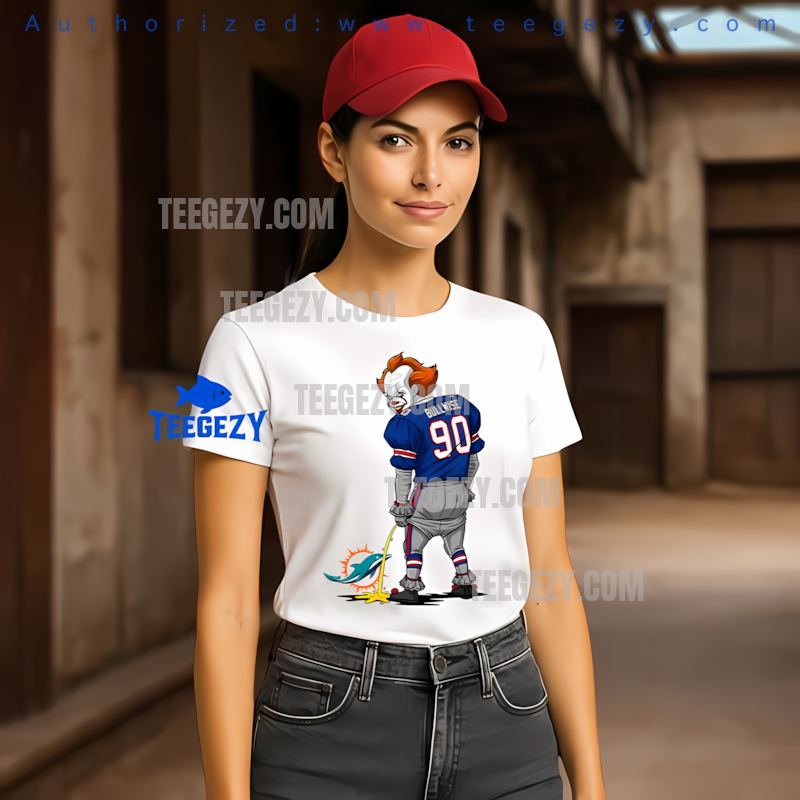 Buffalo Bills Halloween Pennywise Miami Dolphins Rivalry T-Shirt Buffalo Bills Halloween Pennywise Miami Dolphins Rivalry T-Shirt