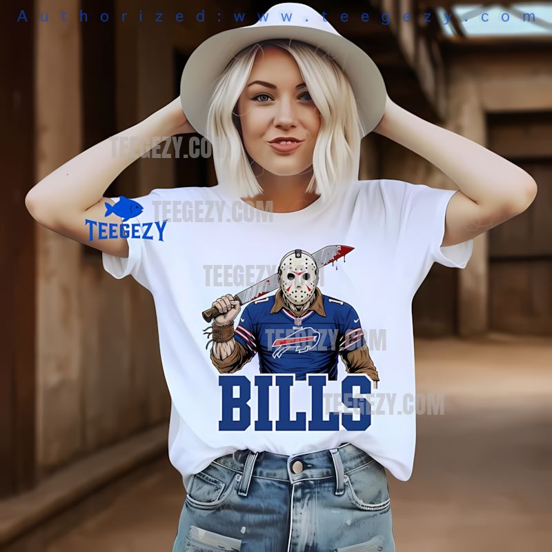 Buffalo Bills Jason Voorhees Machete Football T-Shirt Buffalo Bills Jason Voorhees Machete Football T-Shirt
