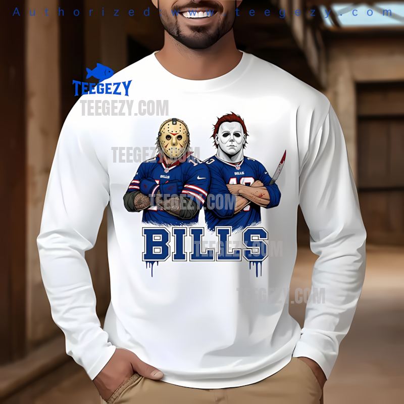 Buffalo Bills Jason Voorhees Michael Myers Horror Long Sleeve Buffalo Bills Jason Voorhees Michael Myers Horror Long Sleeve