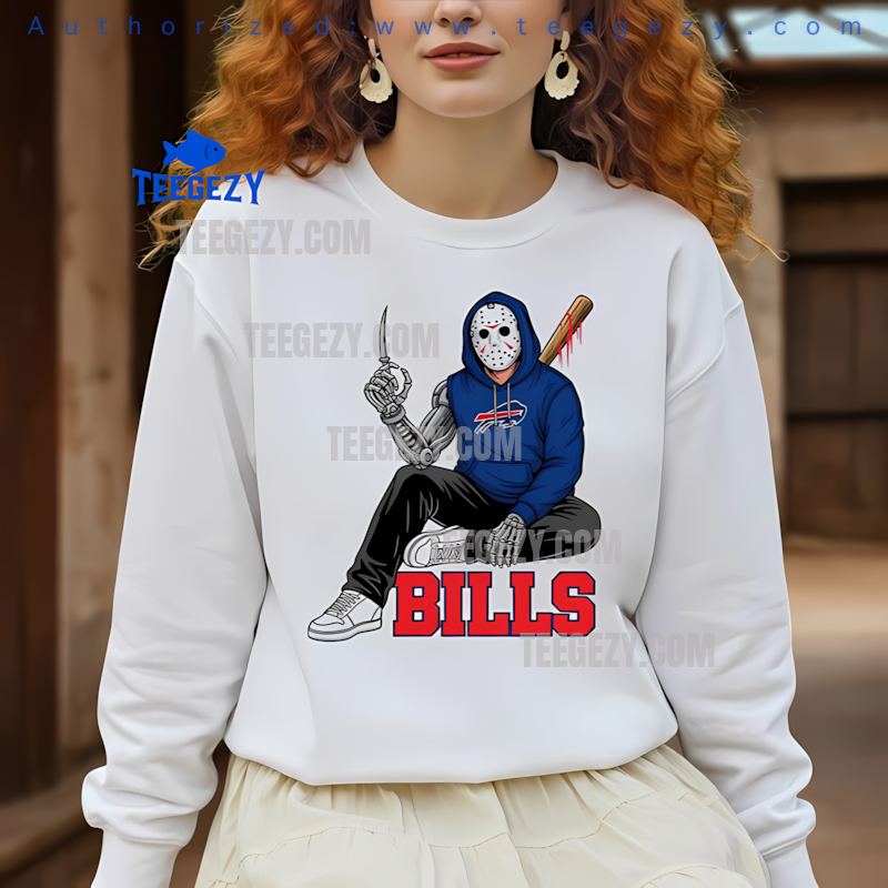 Buffalo Bills Jason Voorhees Street Halloween Long Sleeve Buffalo Bills Jason Voorhees Street Halloween Long Sleeve