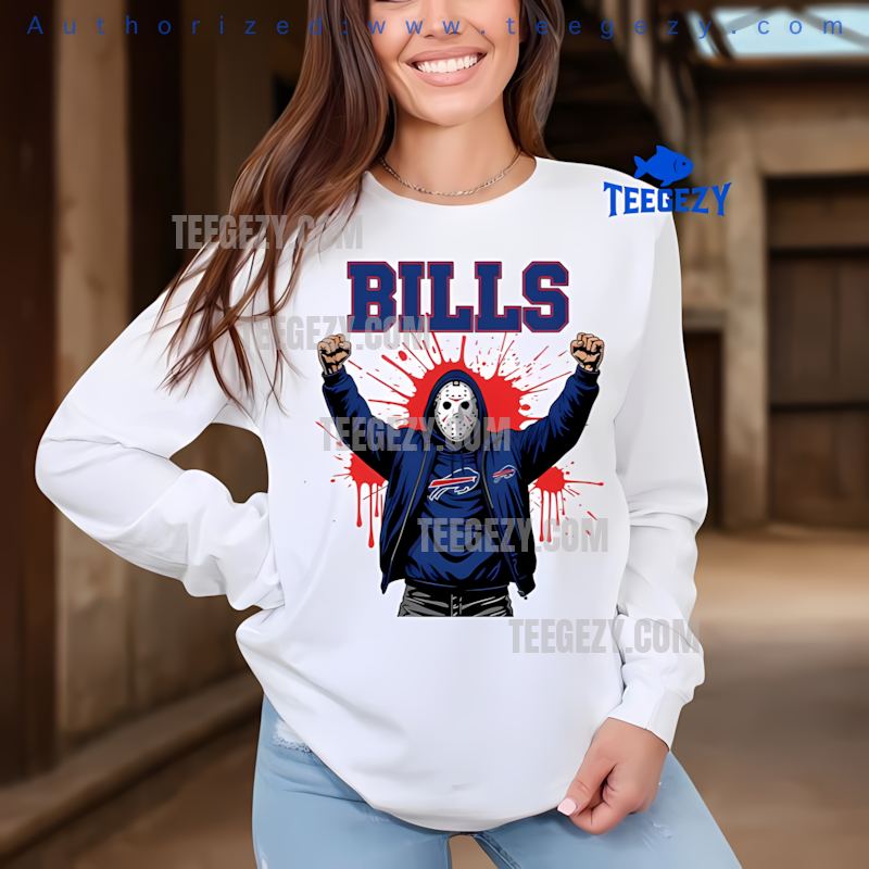 Buffalo Bills Jason Voorhees Victory Halloween Long Sleeve Buffalo Bills Jason Voorhees Victory Halloween Long Sleeve