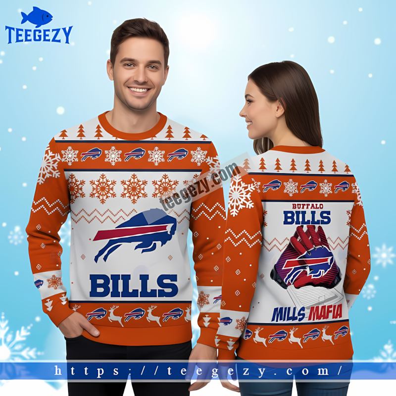 Buffalo Bills Receiver Gloves Yellow Funny Christmas Ugly Sweater Buffalo Bills Receiver Gloves Yellow Funny Christmas Ugly Sweater