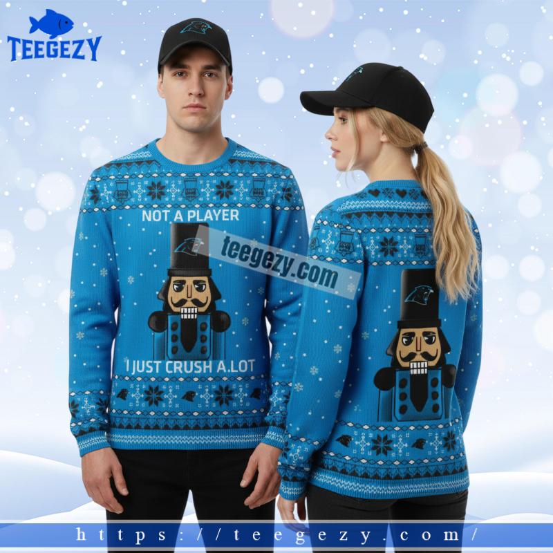 Carolina Panthers Christmas Nutcracker Blue Mens Ugly Sweater Carolina Panthers Christmas Nutcracker Blue Mens Ugly Sweater