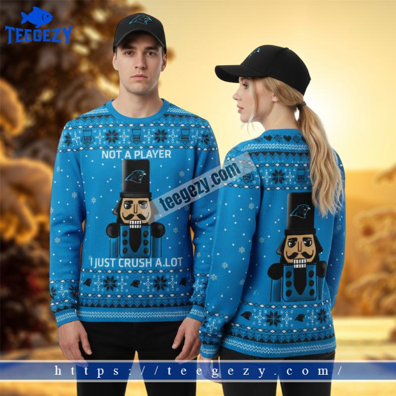 Carolina Panthers Christmas Nutcracker Blue Mens Ugly Sweater Carolina Panthers Christmas Nutcracker Blue Mens Ugly Sweater