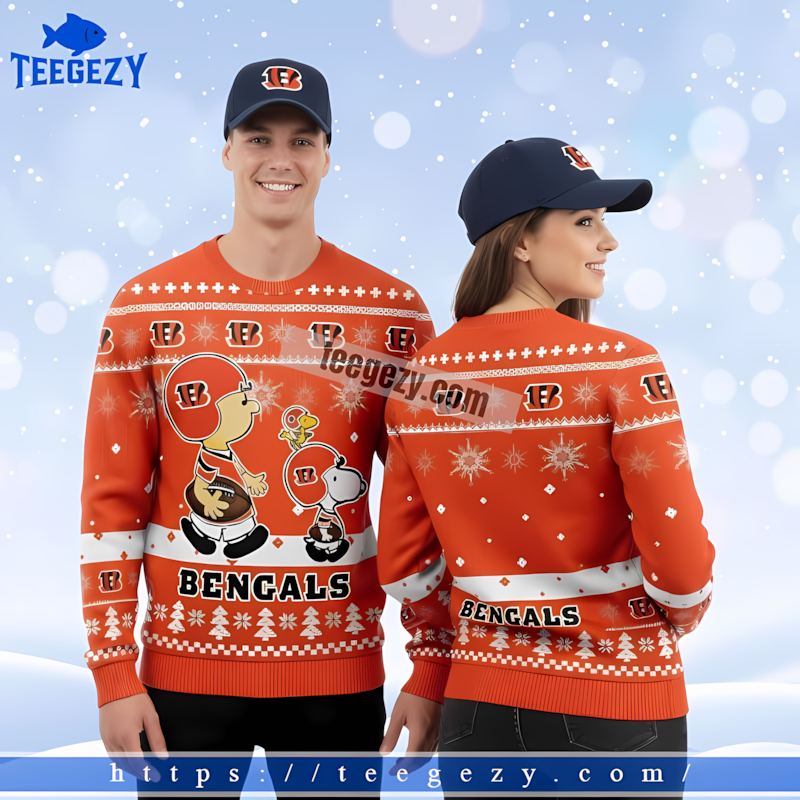 Charlie Brown Snoopy Cincinnati Bengals Orange Family Christmas Sweaters Charlie Brown Snoopy Cincinnati Bengals Orange Family Christmas Sweaters