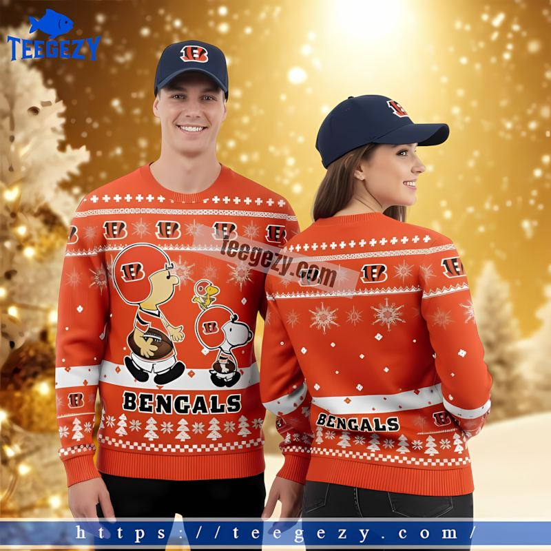 Charlie Brown Snoopy Cincinnati Bengals Orange Family Christmas Sweaters Charlie Brown Snoopy Cincinnati Bengals Orange Family Christmas Sweaters