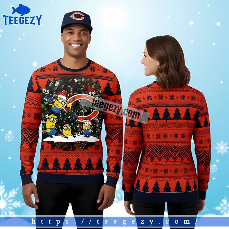 Chicago Bears Minion Blue Orange Best Christmas Sweaters Chicago Bears Minion Blue Orange Best Christmas Sweaters