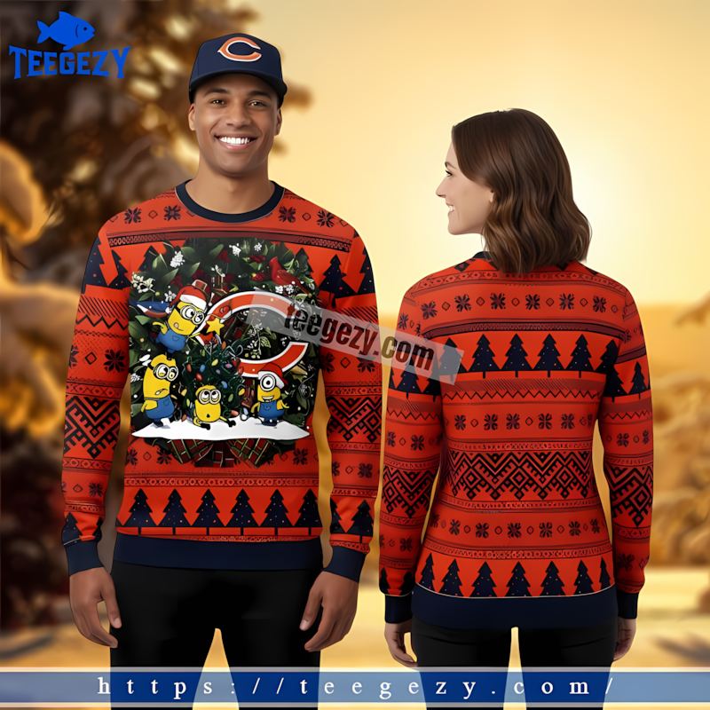 Chicago Bears Minion Blue Orange Best Christmas Sweaters Chicago Bears Minion Blue Orange Best Christmas Sweaters