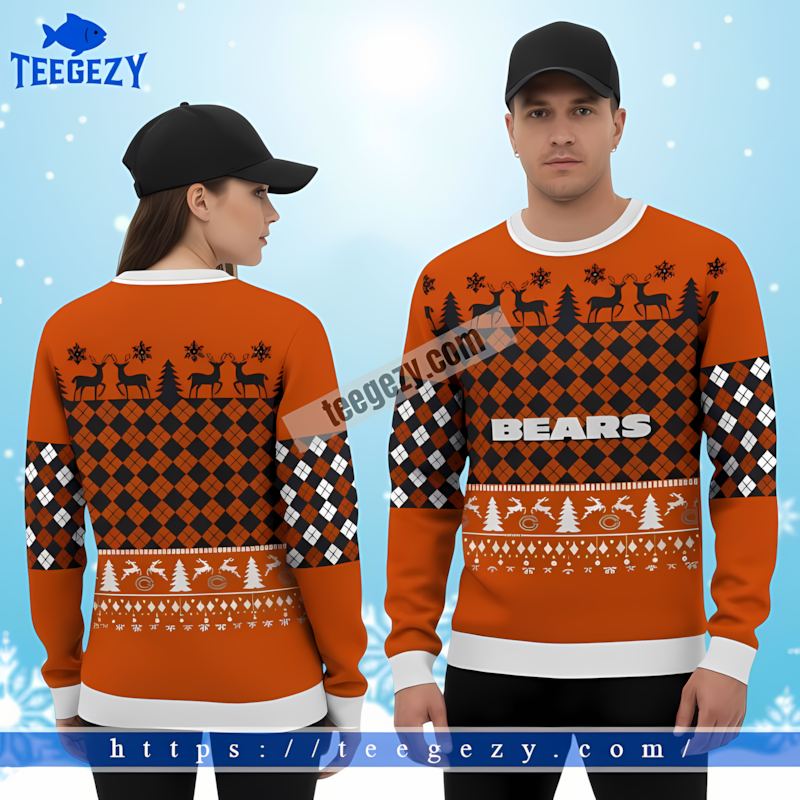 Chicago Bears White Orange Cheap Ugly Christmas Sweater Chicago Bears White Orange Cheap Ugly Christmas Sweater