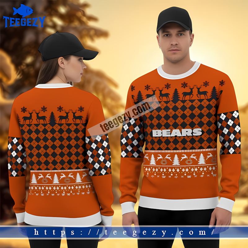 Chicago Bears White Orange Cheap Ugly Christmas Sweater Chicago Bears White Orange Cheap Ugly Christmas Sweater