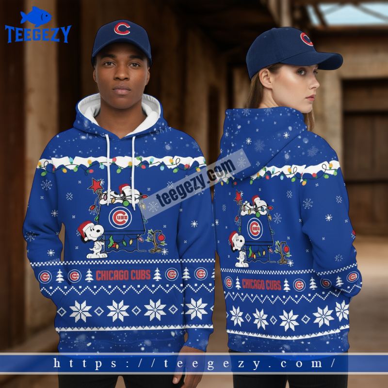 Chicago Cubs Snoopy Christmas Blue Ugly 3D Hoodie Pullover Chicago Cubs Snoopy Christmas Blue Ugly 3D Hoodie Pullover