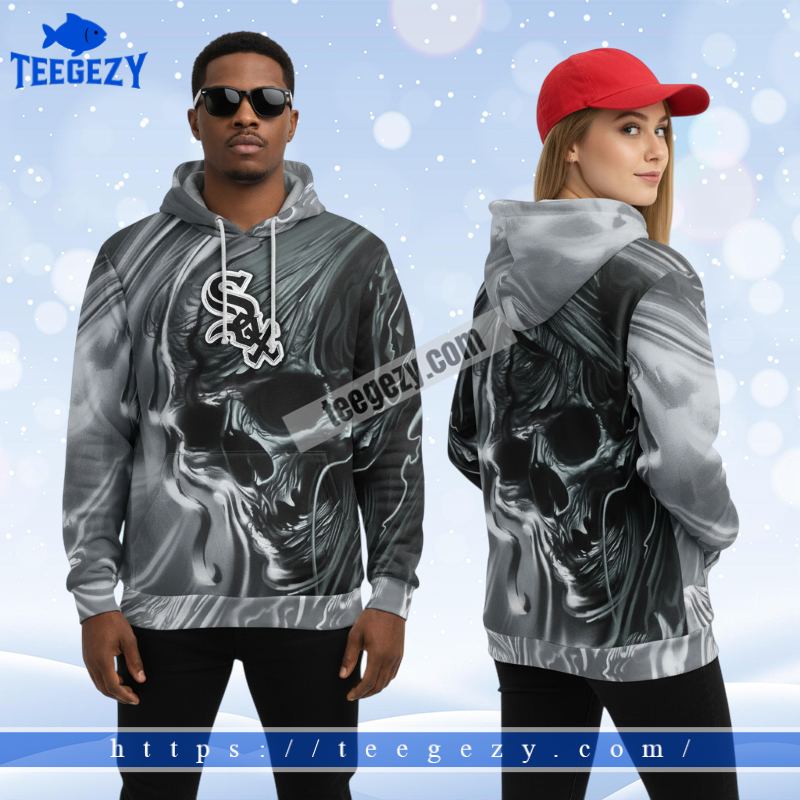 Chicago White Sox Baseball Skull Black 3D Print Hoodies Chicago White Sox Baseball Skull Black 3D Print Hoodies