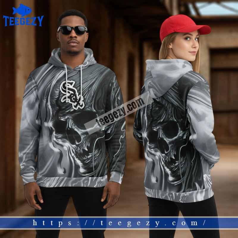 Chicago White Sox Baseball Skull Black 3D Print Hoodies Chicago White Sox Baseball Skull Black 3D Print Hoodies